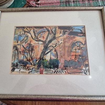Signed And Framed Abstract Art By Leona Sherwiid