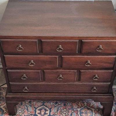 Mahogany Jewelry Or Silver Chest 1940's 