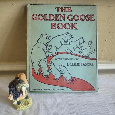 The Golden Goose Book And Beatrix Potter's Tommy Brock Figurine