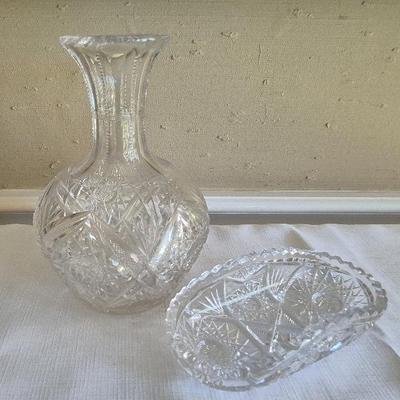Crystal Decanter And Small Candy/Trinket Dish