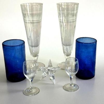 Champagne Flutes, Blue Glasses, Star And More