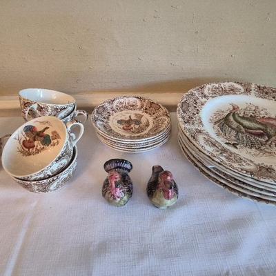 Wild Turkeys Native American Windsor Ware Set Of 6