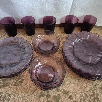 Vintage Amethyst Dinnerware (Plates, Bowls and Cups)