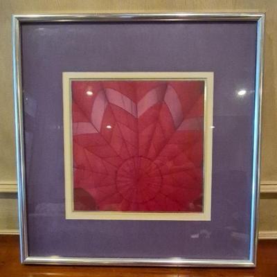 Abstract Framed Art By Unkniwn Artist  Size 19" X 19"