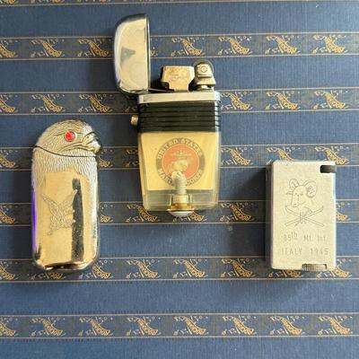 3 Vintage Novelty Lighters , War Period 