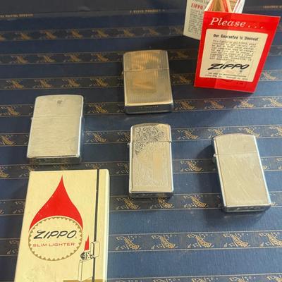4 Vintage Zippo Lighters W Box 