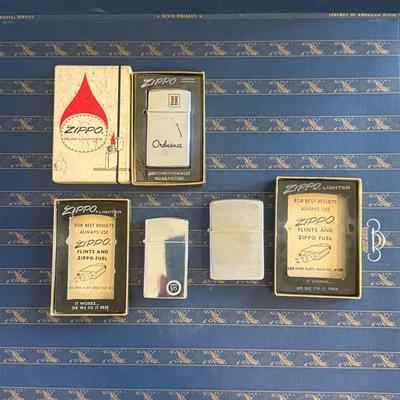 Vintage Silver Toned Advertisement Zippo Lighters Lot Of 3 