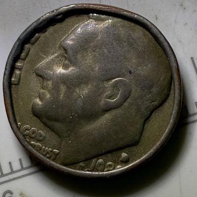198? Roosevelt Dime — Broadstruck / Misaligned Die Error, Flattene