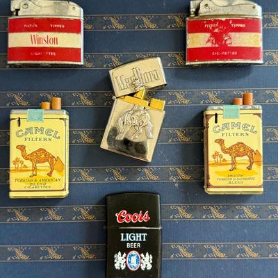 Marlboro, Camel Winston And Coors Advertising Flip Too Vintage Lighters 