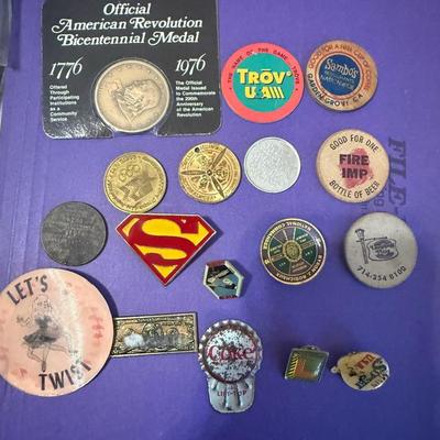 Captain Midnight And Other Collection Pins And Coin