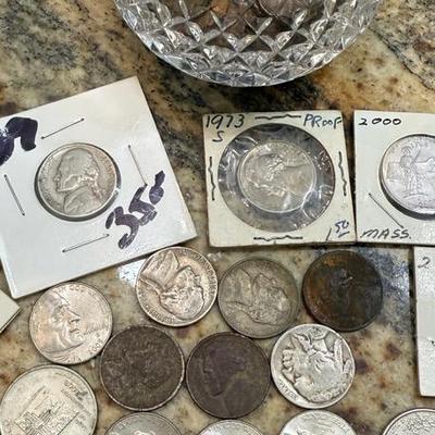 Mix Of Coins Wheat And War Foreign And New