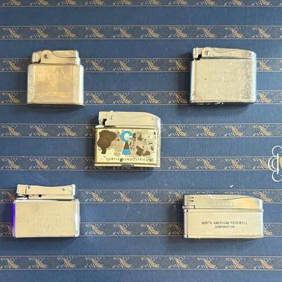 Advertising Flat Top Vintage Lighters Lot Of 5