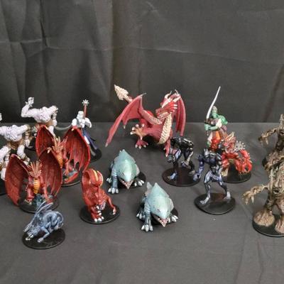 Dungeons & Dragons Fantasy Miniatures Lot | Red Dragon, Elementals, Warriors & More