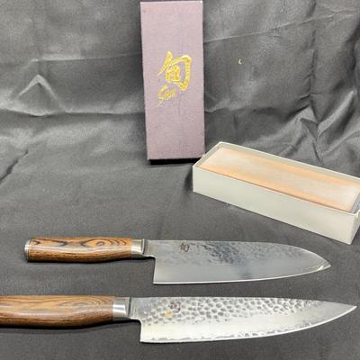 Shun Premier Kitchen Knives with Combination Whetstone | Kai VG-MAX Damascus
