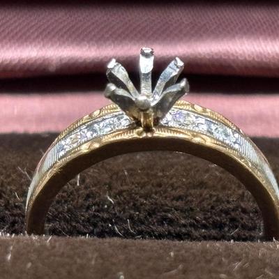 10K Gold Ring Setting | Stylecrest Design with Diamond Chips | Total Weight 2.56g
