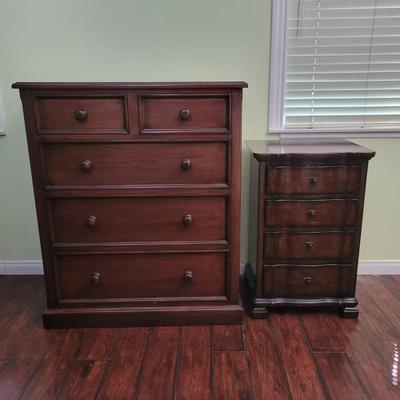 British Country Pine Custom High Boy Made By Andrew Reed-Funell | Side Table with Drawers 