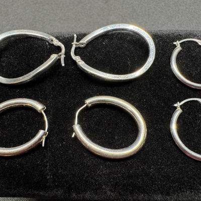 White Gold 14k Hoop Earrings | 4.41g Total Weight 