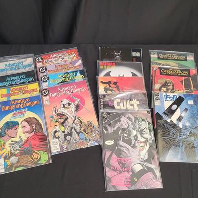 Vintage D&D & DC Comic Lot | Batman Graphic Novels, Green Arrow, Advanced Dungeons & Dragons & More