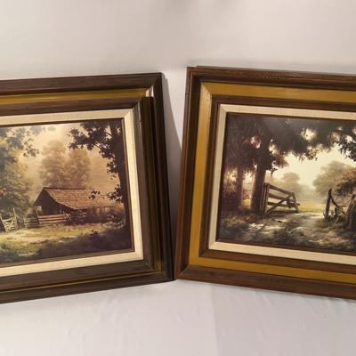 Dalhart Windberg "One Summer Day" and "Obscurity" Art Landscape Texas Vintage 1970