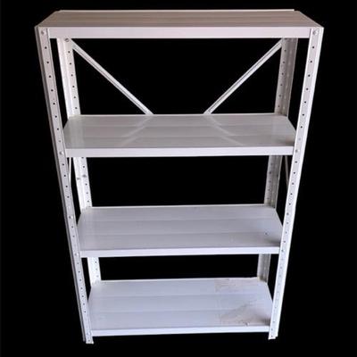 White Metal Storage Shelf Unit
