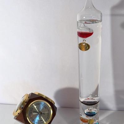 What’s The Weather Like? - Vintage Rotating Desk Weather Station And Glass Galileo Thermometer