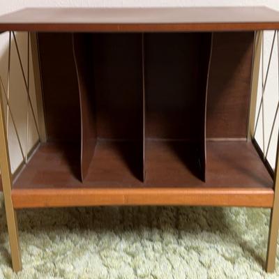 Vintage Lu Van Record LP Rack Table Stand Home Decor Industrial 1960s Vinyl Shelf Storage