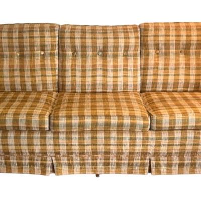 Ethan Allen Yellow Plaid Sofa