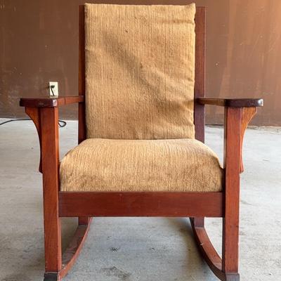 Antique arts & craft rocking oak chair