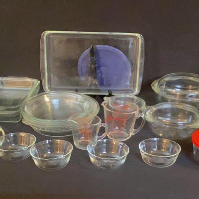 Large Lot Of Clear Pyrex- Many Vintage Pieces