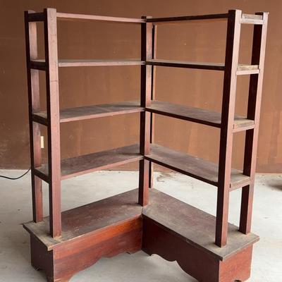 Vintage Solid Wood Corner Display Shelves