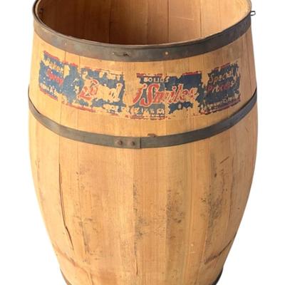 Large Vintage Wood Barrel Used in Confectionery Lot 1