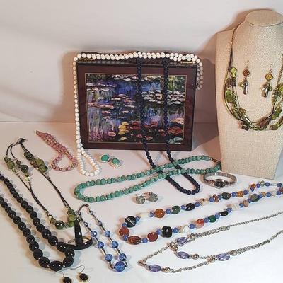 Lovely Costume Jewelry w/ Musical Jewelry Box