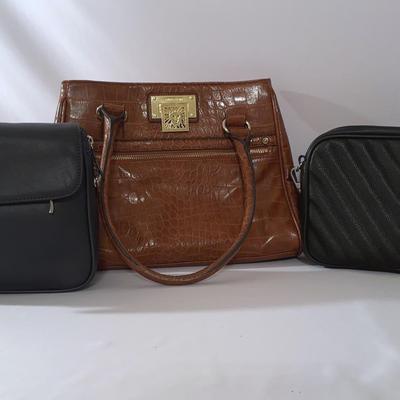 Anne Klein Brown Purse, Madison Studio Black, & Rosetti Handbag