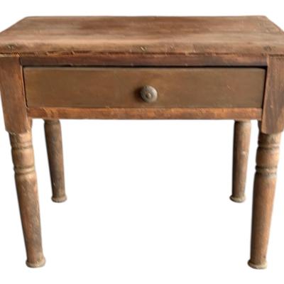 Wood one drawer side table or nightstand