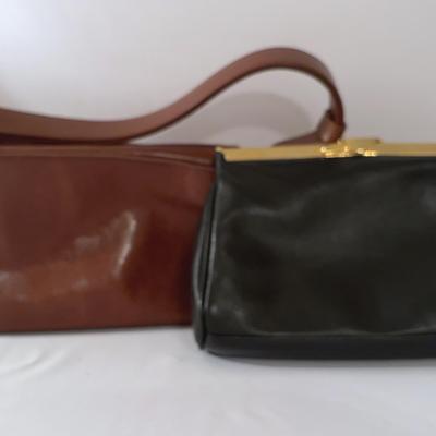 Madison Studio Leather Brown Purse  & Black Smooth Leather Clutch
