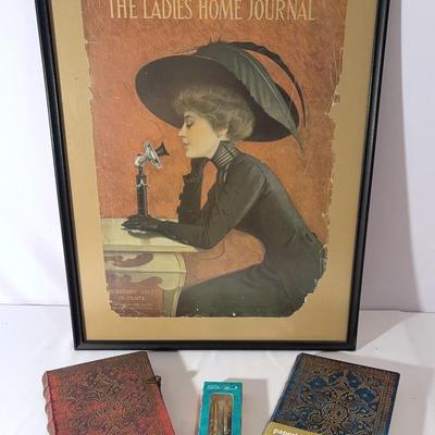 Dear Editor - Vintage Framed Poster, Pens, And 2 Paperblanks (journals)