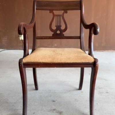 Vintage Lyre Back Arm Chair