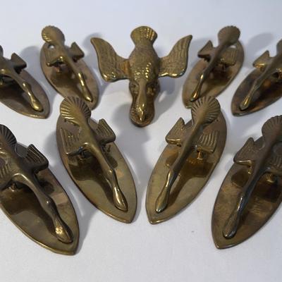 Vintage Virginia Metalcrafters Solid Brass Duck/Goose Paper Clips/Letter Holders