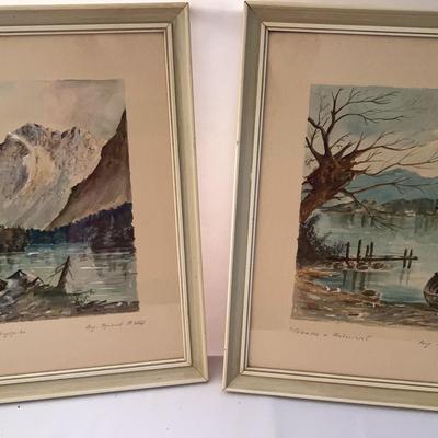 2 Watercolor Paintings Of Germany Landscapes By Wolf