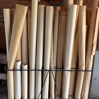 Approximately 42 Old Maps and Rolling Map Stand (Example Webb County)