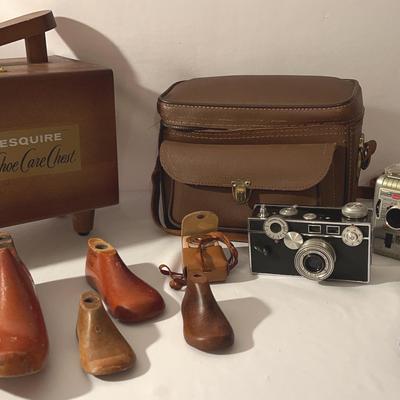 Vintage Cam Recorder w/ Case, Esquire Shoe Care Chest & Gun Holder