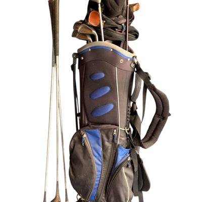 Knight Stand Golf Bag W/Vintage Wood Golf Club, Sets Of Golf Clubs & Accessories