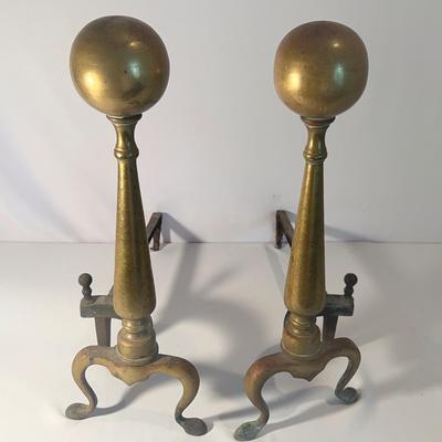 Pair Of Brass Andirons
