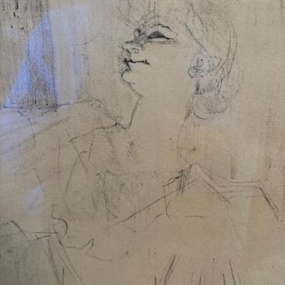 A Menilmontant, De Bruant, Yvette Guilbert, lithograph, after Toulouse-Lautrec, original plate