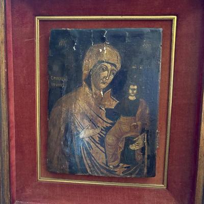 Antique Russian icon of Our Lady of Smolensk, circa 1750