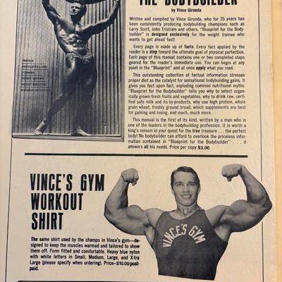 1950s and 60s physique magazines, including one with a very early picture of Arnold Schwarzenegger