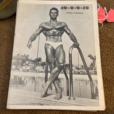 1950s and 60s physique magazines, including one with a very early picture of Arnold Schwarzenegger