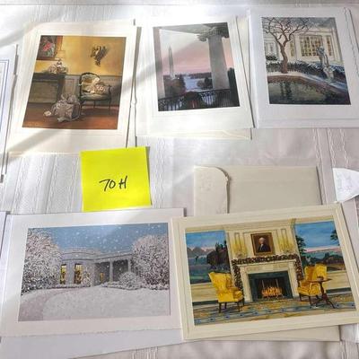 White House Christmas cards from the George W. Bush and the George HW Bush Administrations