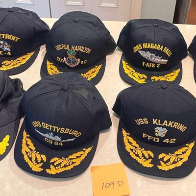 12 Navy Command Caps From The Collection Of A Vice Admiral