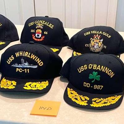 12 Navy Command Hats From The Collection Of A Vice Admiral